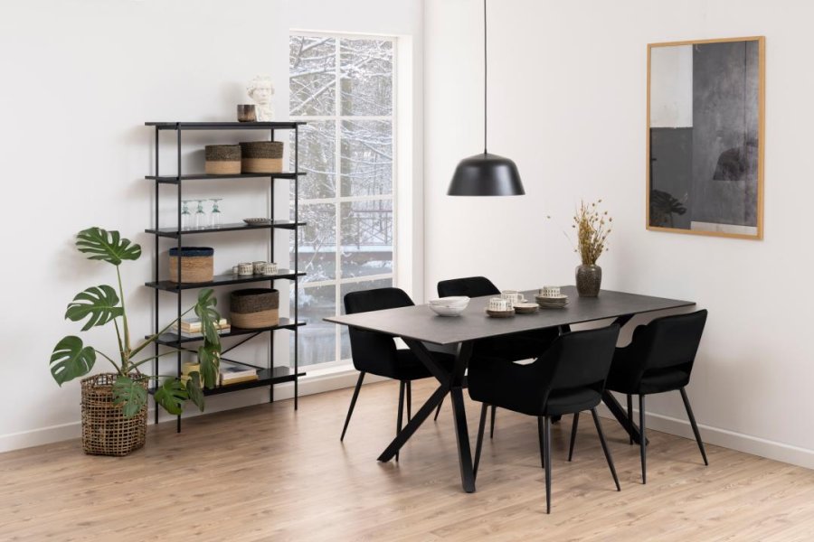 ACT NORDIC Ranja spisebordsstol, m. armln - sort stof og sort stl