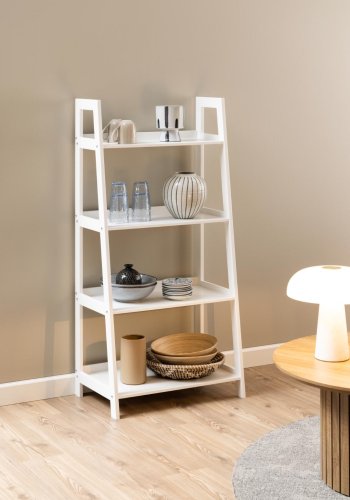 ACT NORDIC Wally reol, m. trappeform og 4 hylder - hvid MDF