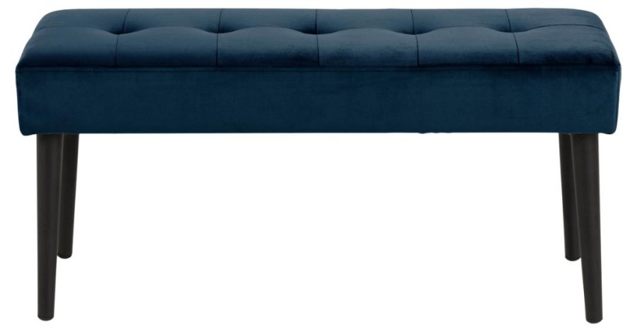 ACT NORDIC Rektangulr Glory bnk m. special syning - marinebl stof og sort stl (95x38)