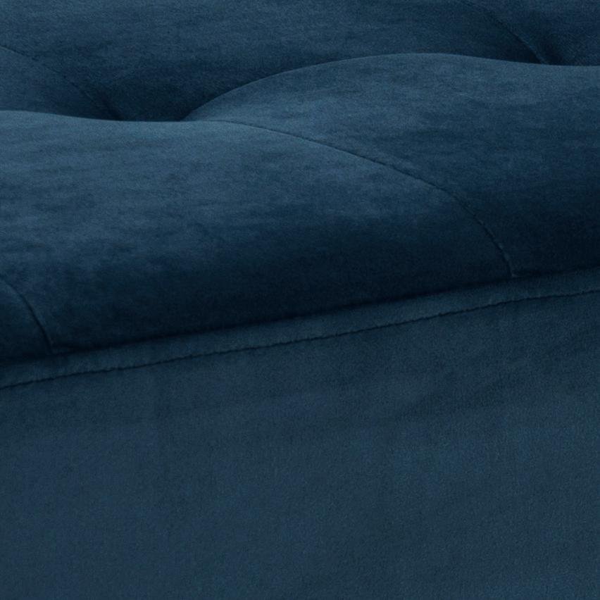 ACT NORDIC Rektangulr Glory bnk m. special syning - marinebl stof og sort stl (95x38)