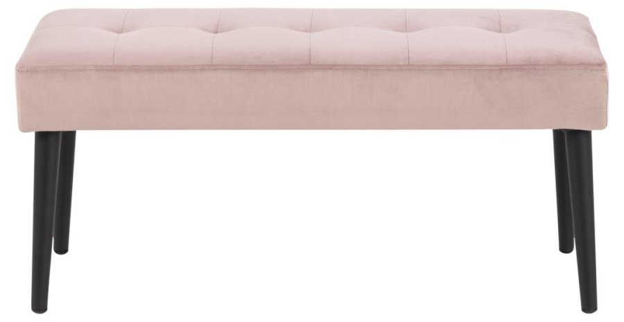 ACT NORDIC Rektangulr Glory bnk m. special syning - dusty rose stof og sort stl (95x38)