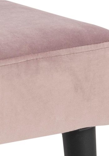 ACT NORDIC Rektangulr Glory bnk m. special syning - dusty rose stof og sort stl (95x38)