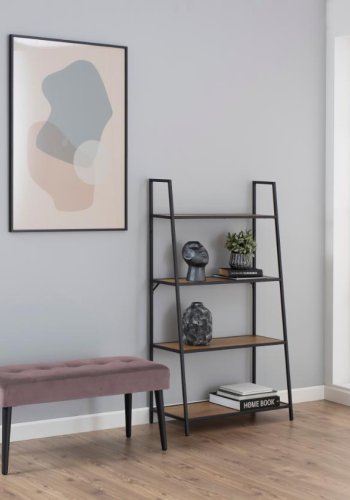 ACT NORDIC Rektangulr Glory bnk m. special syning - dusty rose stof og sort stl (95x38)