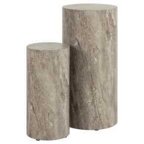 ACT NORDIC Dice piedestal, rund - gr marmor river ru papir (34) (st med 2)