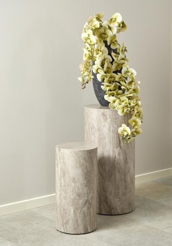 ACT NORDIC Dice piedestal, rund - gr marmor river ru papir (34) (st med 2)