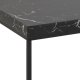 ACT NORDIC Barossa sofabord, rektangulr - sort marmor Marquina ru melamin og sort stl (110x55)