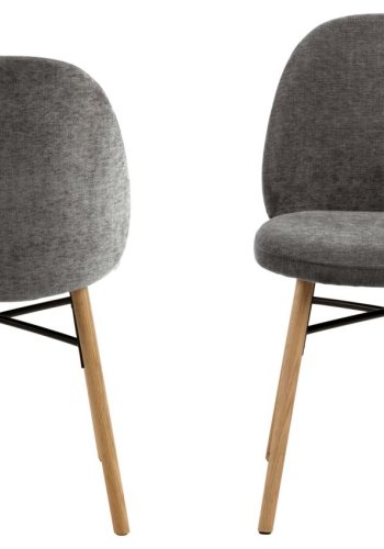 ACT NORDIC Sophia spisebordsstol - mrkegr stof og mat natur egetr