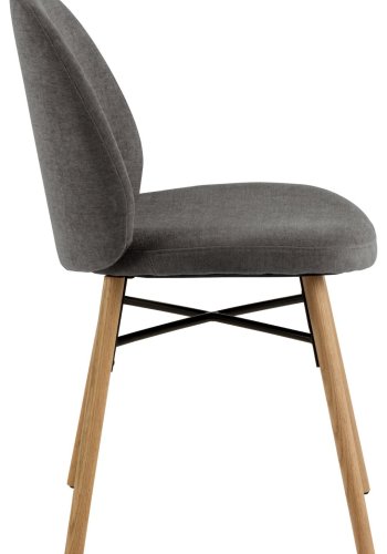 ACT NORDIC Sophia spisebordsstol - mrkegr stof og mat natur egetr