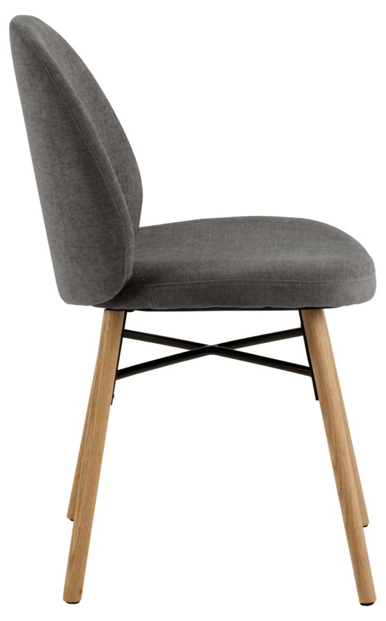 ACT NORDIC Sophia spisebordsstol - mrkegr stof og mat natur egetr