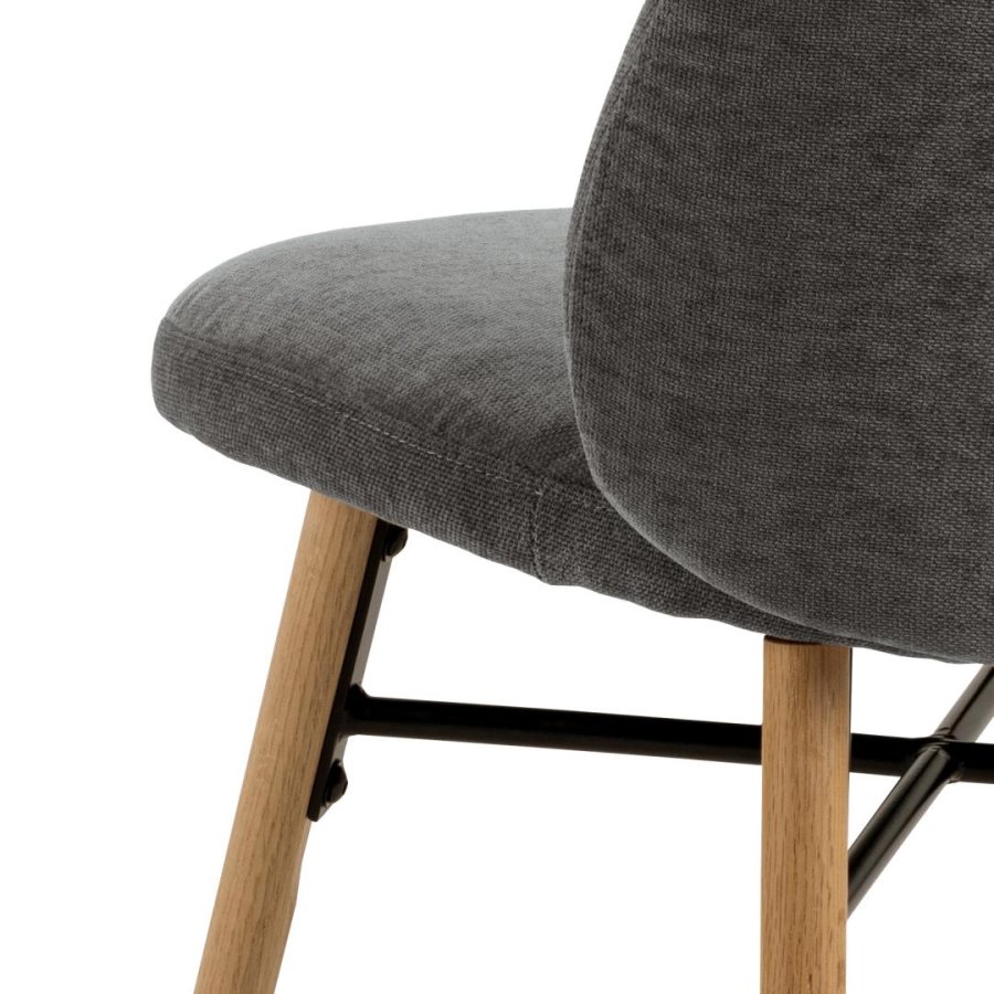 ACT NORDIC Sophia spisebordsstol - mrkegr stof og mat natur egetr