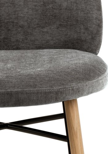 ACT NORDIC Sophia spisebordsstol - mrkegr stof og mat natur egetr