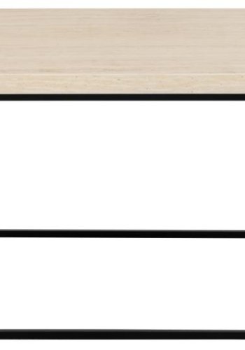 ACT NORDIC Barossa sofabord, rektangulr - travertin ru melamin og sort stl (110x55)
