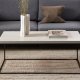 ACT NORDIC Barossa sofabord, rektangulr - travertin ru melamin og sort stl (110x55)