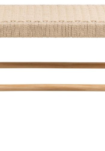 ACT NORDIC Alvin bnk, m. vvet mnster, rektangulr - off white papirflet og natur fyrretr (80x35)