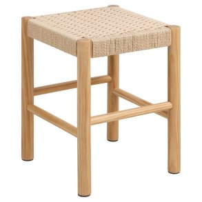 ACT NORDIC Alvin skammel, m. vvet mnster - off white papirflet og natur fyrretr (35x35)