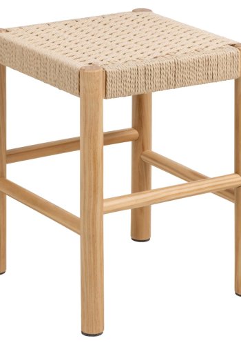 ACT NORDIC Alvin skammel, m. vvet mnster - off white papirflet og natur fyrretr (35x35)