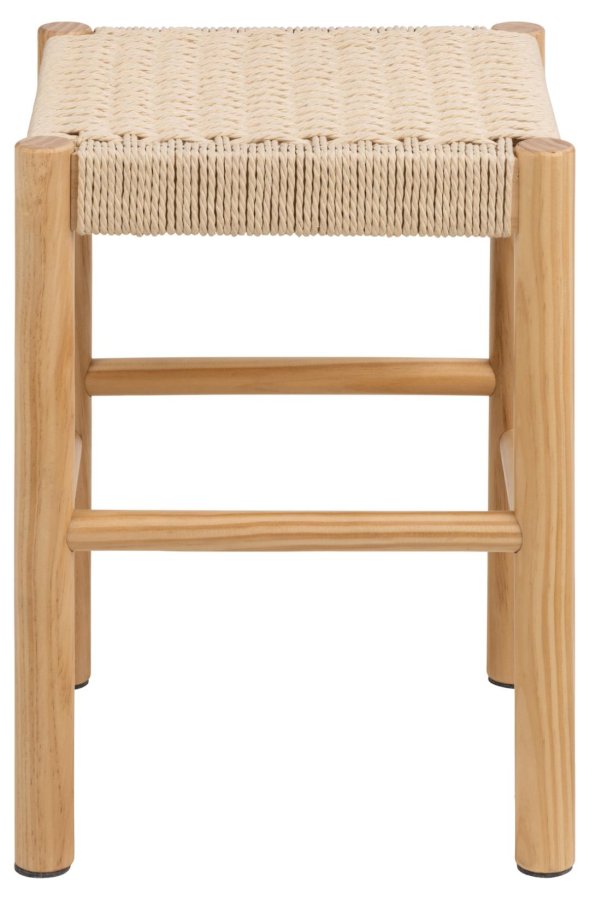 ACT NORDIC Alvin skammel, m. vvet mnster - off white papirflet og natur fyrretr (35x35)