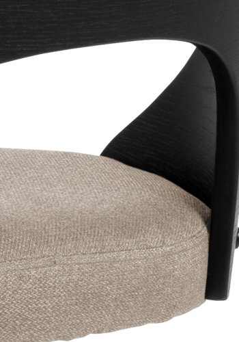 ACT NORDIC Lucy barstol, m. rygln, fodsttte, drejefunktion - sand stof og sort egefiner/stl