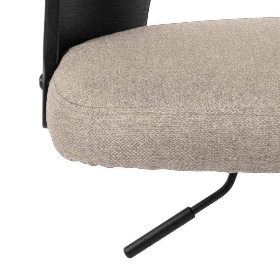 ACT NORDIC Lucy barstol, m. rygln, fodsttte, drejefunktion - sand stof og sort egefiner/stl