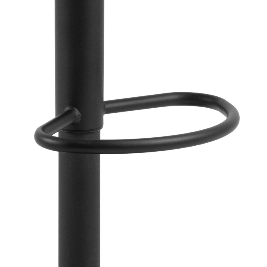 ACT NORDIC Grace barstol, m. rygln, armln, fodsttte, drejefunktion - mrkegr stof og sort stl