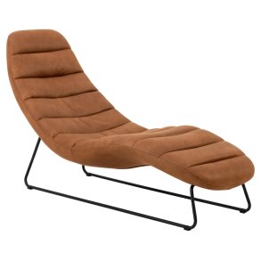 ACT NORDIC Chaplin chaiselong, m. horisontal syning - cognac mix stof og sort stl (63x156)