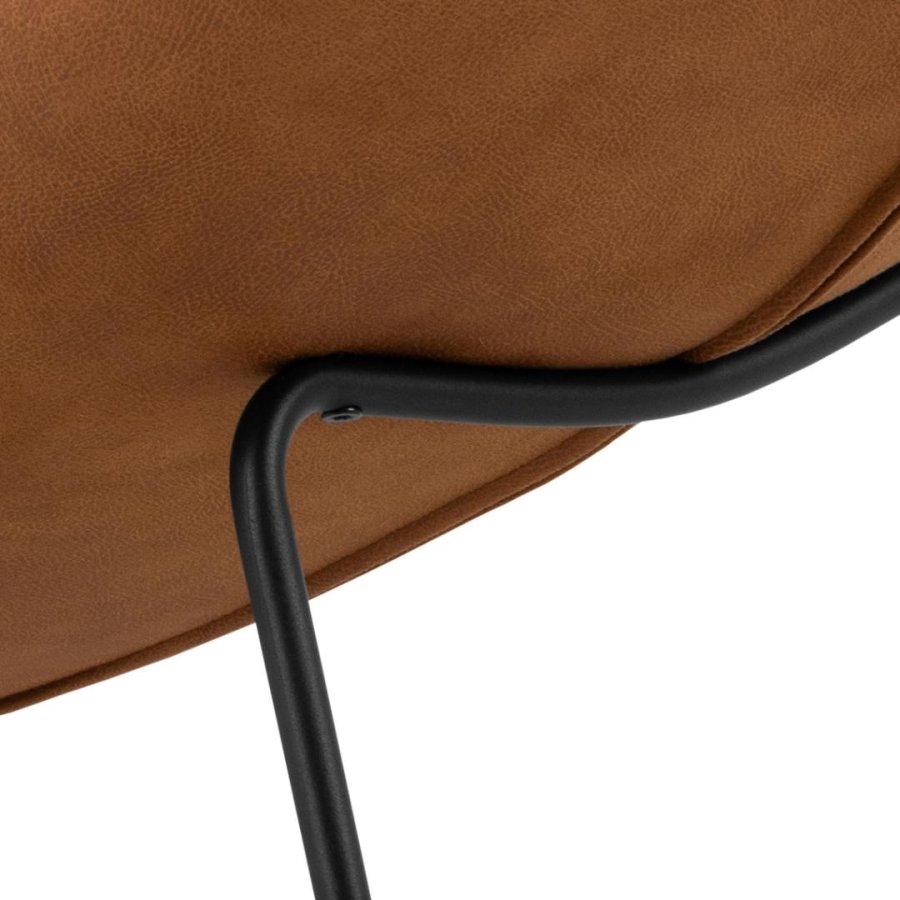 ACT NORDIC Chaplin chaiselong, m. horisontal syning - cognac mix stof og sort stl (63x156)