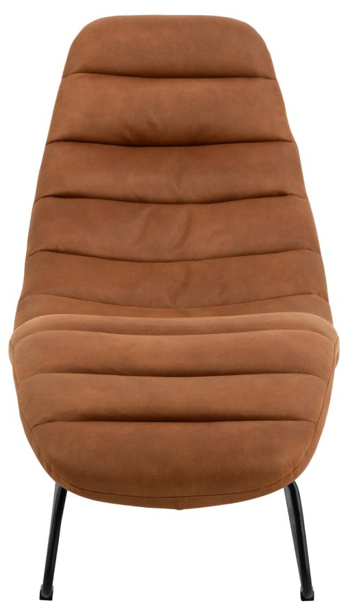 ACT NORDIC Chaplin chaiselong, m. horisontal syning - cognac mix stof og sort stl (63x156)