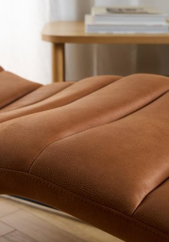 ACT NORDIC Chaplin chaiselong, m. horisontal syning - cognac mix stof og sort stl (63x156)