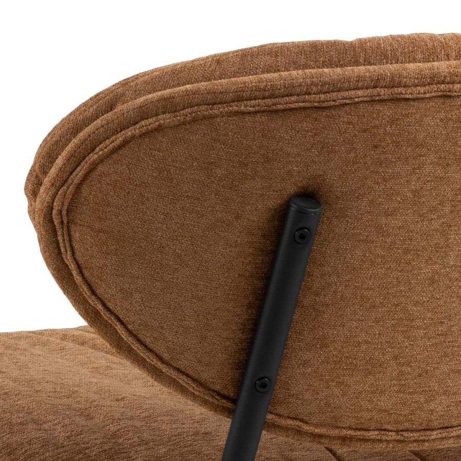 ACT NORDIC Burma loungestol - terracotta stof og mat sort stl