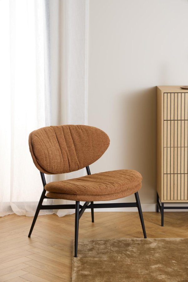 ACT NORDIC Burma loungestol - terracotta stof og mat sort stl