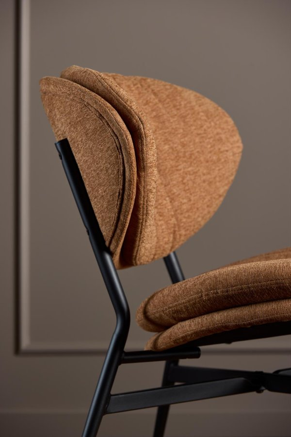 ACT NORDIC Burma loungestol - terracotta stof og mat sort stl