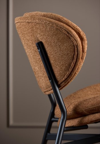 ACT NORDIC Burma loungestol - terracotta stof og mat sort stl