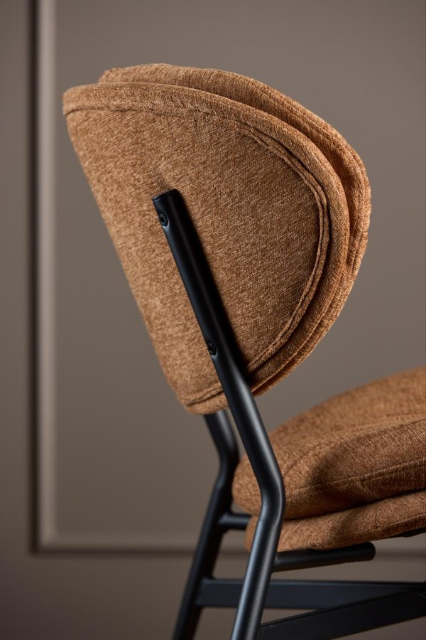 ACT NORDIC Burma loungestol - terracotta stof og mat sort stl