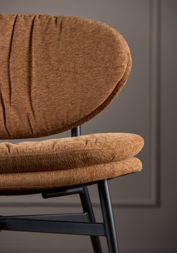 ACT NORDIC Burma loungestol - terracotta stof og mat sort stl