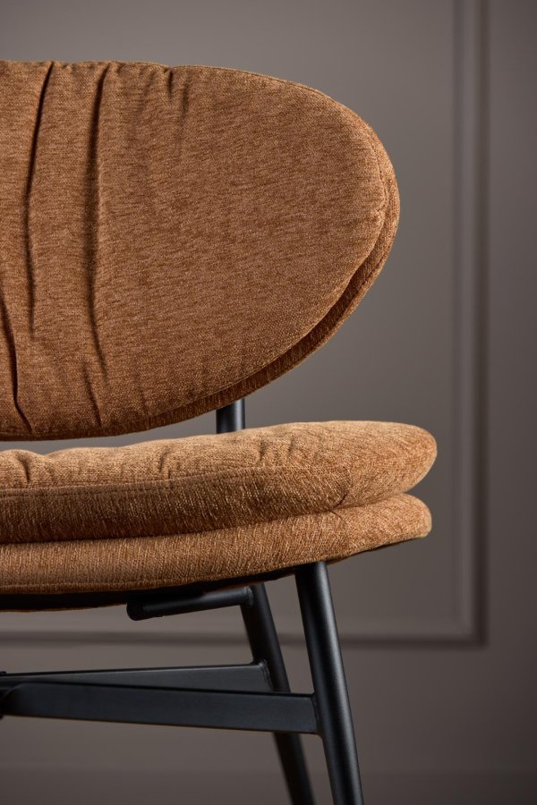 ACT NORDIC Burma loungestol - terracotta stof og mat sort stl