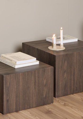 ACT NORDIC Dice sofabord, kvadratisk - ask rgfarvet ru papir (st af 2)