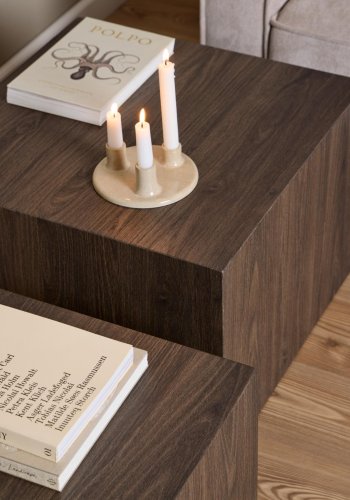 ACT NORDIC Dice sofabord, kvadratisk - ask rgfarvet ru papir (st af 2)