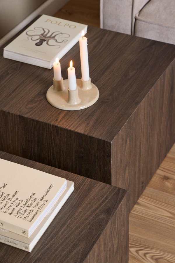 ACT NORDIC Dice sofabord, kvadratisk - ask rgfarvet ru papir (st af 2)