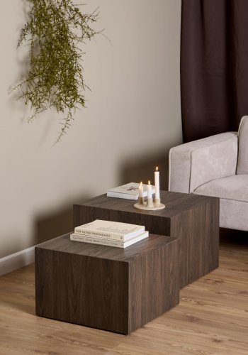 ACT NORDIC Dice sofabord, kvadratisk - ask rgfarvet ru papir (st af 2)