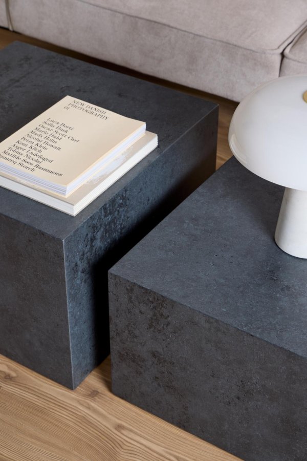 ACT NORDIC Dice sofabord, kvadratisk - sort Ocean ru papir (st af 2)