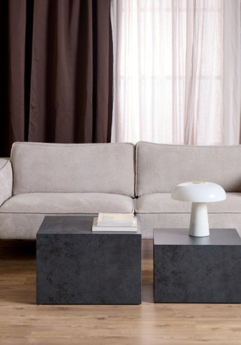 ACT NORDIC Dice sofabord, kvadratisk - sort Ocean ru papir (st af 2)