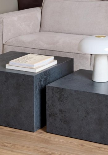 ACT NORDIC Dice sofabord, kvadratisk - sort Ocean ru papir (st af 2)