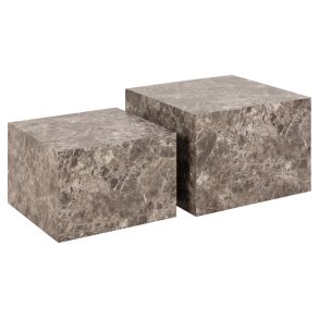 ACT NORDIC Dice sofabord, kvadratisk - lysebrun Emperador ru papir (st af 2)