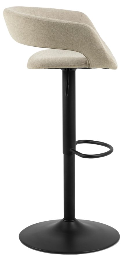 ACT NORDIC Grace barstol, m. rygln, armln, fodsttte, drejefunktion - sand stof og sort stl