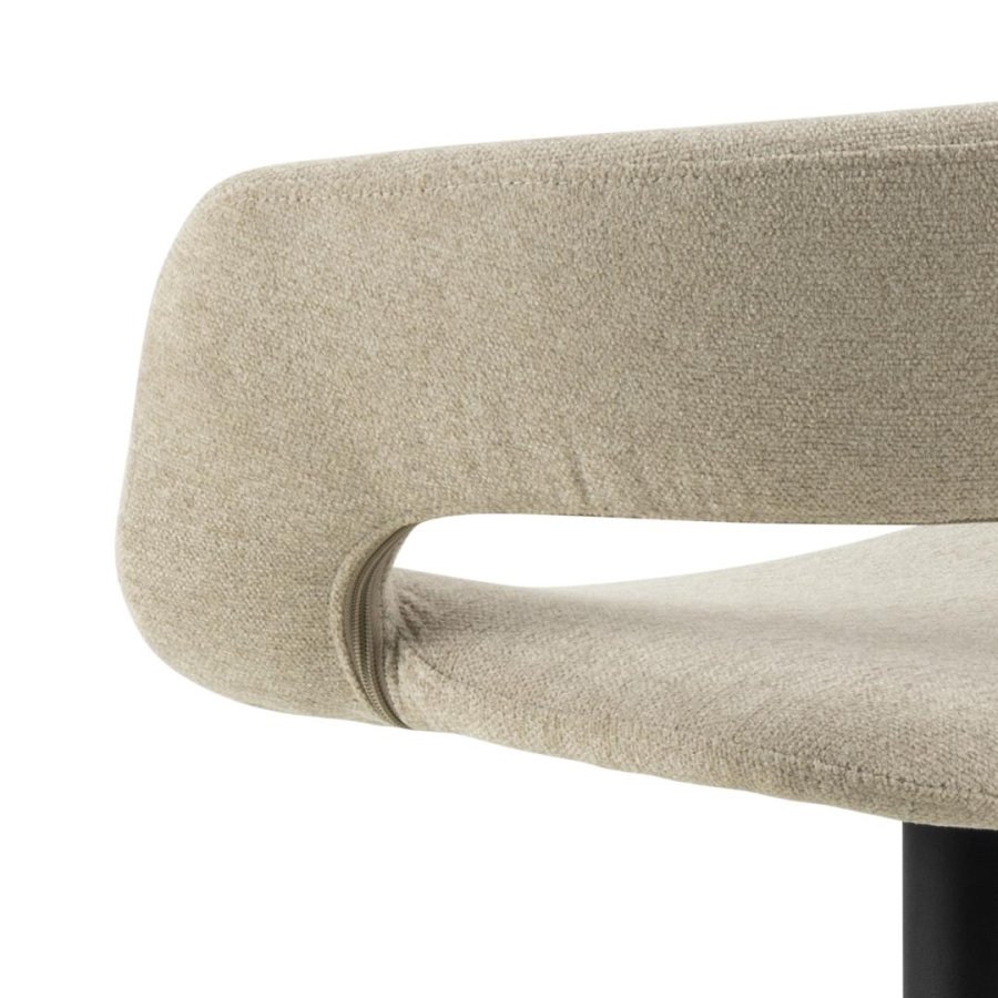 ACT NORDIC Grace barstol, m. rygln, armln, fodsttte, drejefunktion - sand stof og sort stl