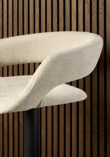 ACT NORDIC Grace barstol, m. rygln, armln, fodsttte, drejefunktion - sand stof og sort stl