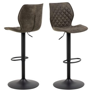 ACT NORDIC Naomi barstol, m. rygln, fodsttte og drejefunktion - antracitgr stof og sort stl