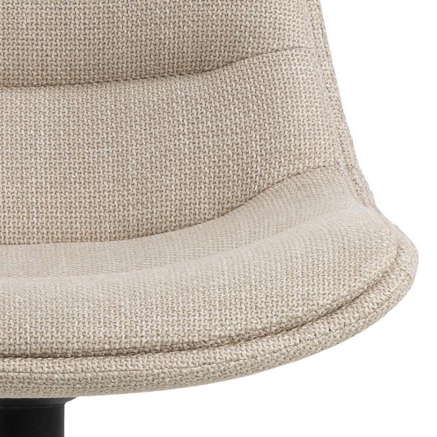 ACT NORDIC Adisa barstol, m. rygln, fodsttte, drejefunktion, gaspatron - beige stof og sort stl