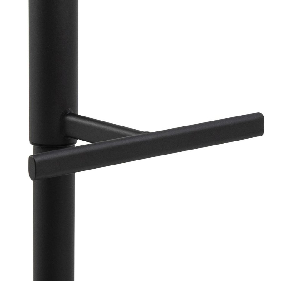 ACT NORDIC Adisa barstol, m. rygln, fodsttte, drejefunktion, gaspatron - beige stof og sort stl