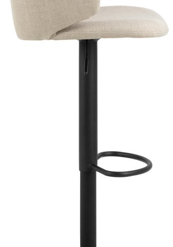 ACT NORDIC Ella barstol, m. rygln, armln, fodsttte og drejefunktion - beige stof og sort stl